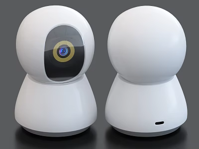 White Spherical Wireless Bluetooth Speakers With Modern Design And LED Indicator Light 3d model