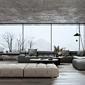 Modern sofa coffee table combination 3d model