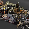 Cartoon Scenes With Diverse Building Components And Fantasy Elements 3d model