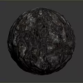 Lava Texture Decorative Sphere with Black Base Red Orange Glowing Cracks for Home Decoration