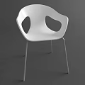 White Modern Armchair With Curved Design And Metal Legs For Living Room