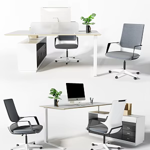 Modern office desk and chair office desk and chair combination 3d model