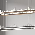 Modern Double Ring Chandeliers With Mountain Peak Outline For Modern Interior Decor 3d model