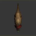 Triceratops Dinosaur Model With Red Green Frill And Brown Body Details