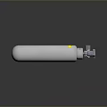 White Household Gas Cylinder With Yellow Label And Silver Valve