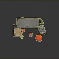 Daily Life Supplies Including Vending Machine Drinks Stools Boxes And Trash Can