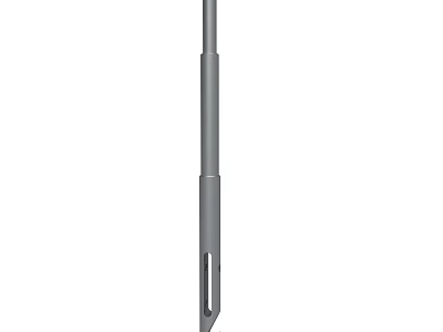 Gray Long Metal Tool Structure With Rectangular Slot And Cylindrical Shaft 3d model