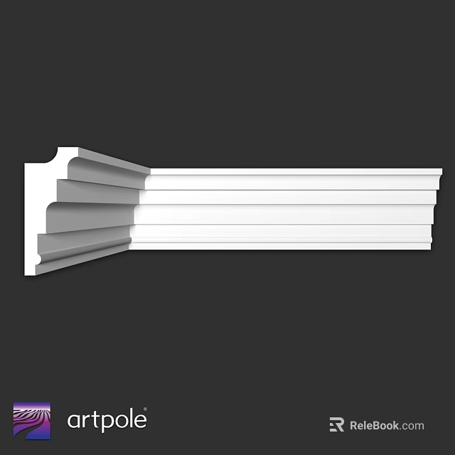 White Decorative Cornice Molding Trim For Modern Interior Architectural Design 3d model 
