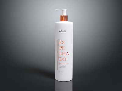 White Pump Dispenser Bottle For Bathroom Essentials 3d model