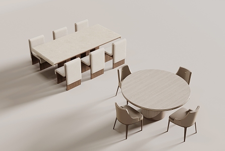 Table and chair combination 3d model