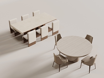 Table and chair combination 3d model