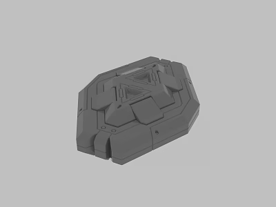 Gray 3D Model of Industrial Mechanical Component With Geometric Structure Design 3d model