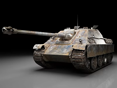 Detailed Vintage Military Tank Model With Rusty Cannon And Heavy Tracks 3d model