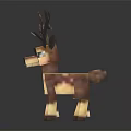 Pixel Art Deer Character With Detailed Antlers And Brown White Design
