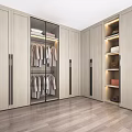 Modern Walk in Wardrobe Design With Built in Lighting Hanging Sections And Folded Storage