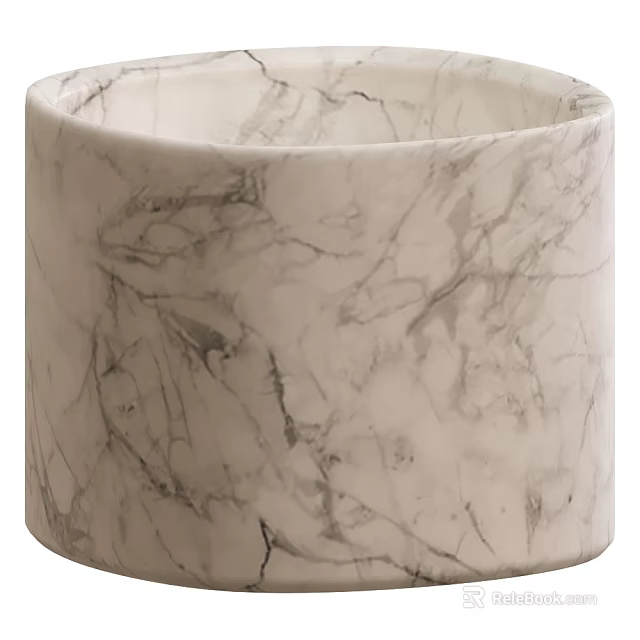 Elegant Marble Wash Basin With Natural Veins And Smooth Surface Design 3d model 