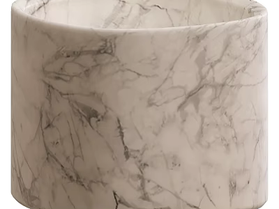 Elegant Marble Wash Basin With Natural Veins And Smooth Surface Design 3d model
