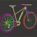 RATTI Black Mountain Bike With Green Accents And Thick Tread Tires