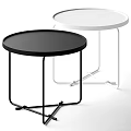 Modern Black And White Round Dressing Table With Metal Frame Design 3d model