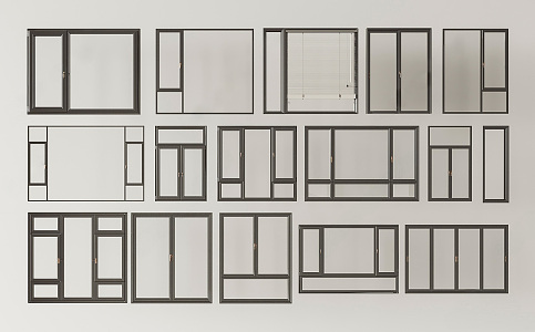 Modern casement window 3d model