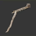 Light Brown Twig Like Object With Textured Surface And Curved Shape On Dark Background 3d model
