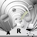 Futuristic White Space With Curved Structures Spherical Decorations Black Letter R Office Chair And Boots