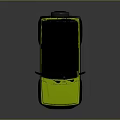 Lime Green Compact SUV With Black Roof Square Shaped Body And Silver Alloy Wheels