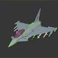 Detailed Gray Fighter Jet Model With Missiles And Markings On Dark Background