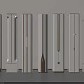 Modern White Decorative Columns Featuring Gold Accents In Elegant Design