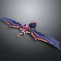 Game Movie Character Flying Creature Featuring Purple Wings Pink Accents And Unique Design