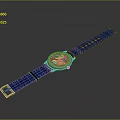 Stylish Blue Strap Wristwatch With Round Dial And Metal Buckle Design