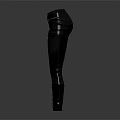 Black Leather Pants With High Waist And Zipper Detail Slim Fit Design