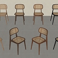 Quiet Rattan Dining Chair Rattan Chair Leisure Chair Quiet Rattan Chair Antique Chair Single Chair 3d model