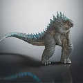Godzilla Giant Monster 3D Model With Blue Spines In Standing Pose And Detailed Texture