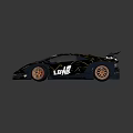 Speedhunters Themed Black Red Patterned Sports Car With Rear Spoiler Red Wheels