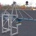 Industrial Gantry Crane With White Metal Frame And Blue Conveyor For Port Cargo Handling