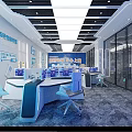 Modern Monitoring Room Interior With Control Consoles Monitor Screens And Ergonomic Office Chairs