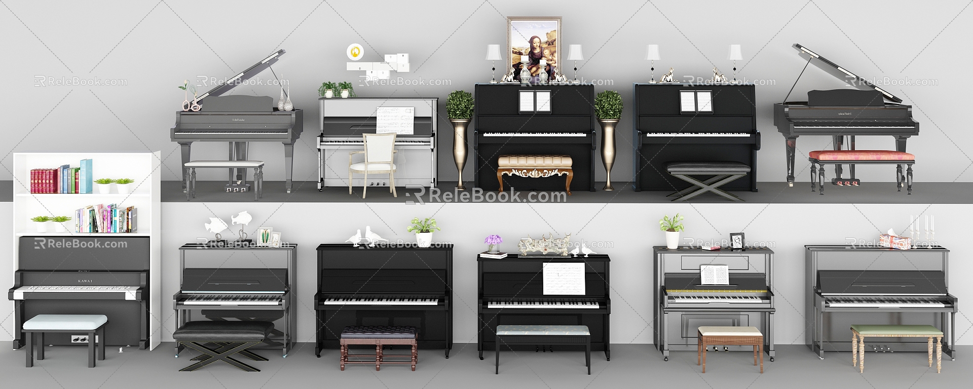 European Piano Combination 3d model