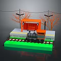 Electric Toy Train Play Set With Platform Railway Track Street Lights And Trees