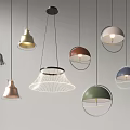 Modern Pendant Lights With Various Colors And Creative Design Styles 3d model
