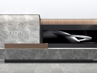 Modern Front Desk 3d model