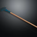 Durable Agricultural Equipment Blue Rake with Wooden Handle for Farming Use