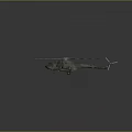 Military Camouflage Helicopter With Main Rotor Tail Rotor Side View And Gray Background