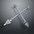 Decorative Metal Crossed Arrows as Weapon with Intricate Design Details