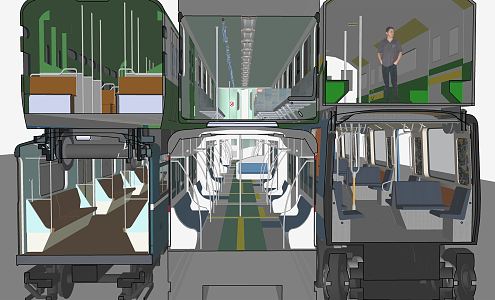 Modern high-speed rail interior high-speed rail train interior decoration 3d model