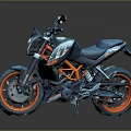 Blue and Orange Modern Sporty Motorcycle With Stylish Wheels And Reflective Body