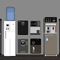 Various Modern Household Electrical Appliances Featuring Water Dispensers And Refrigerators