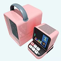 Green Portable Bluetooth Speaker With Cute Design Digital Screen And Control Buttons 3d model