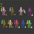 Character And Creature 3D Models With Colorful Outfits And Unique Designs