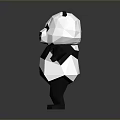 Game And Movie Character Low Poly Black And White Panda Standing Pose With Outstretched Arms